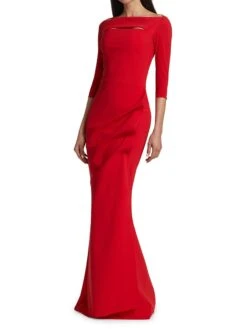 Kate Slit-Detail Boatneck Gown -Cheap Clothing Store 0400000145051 PASSION A2