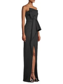 Jonas Asymmetrical Draped Gown -Cheap Clothing Store 0400010399960 BLACK A2