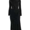 Giorgio Armani Draped Jersey Dress 2 Giorgio Armani Draped Jersey Dress -Cheap Clothing Store 0400014595792 NERO