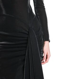 Giorgio Armani Draped Jersey Dress -Cheap Clothing Store 0400014595792 NERO A5