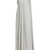 Halston Priya One-Shoulder Draped Gown -Cheap Clothing Store 0400014775845 SILVER