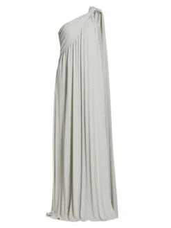 Halston Priya One-Shoulder Draped Gown