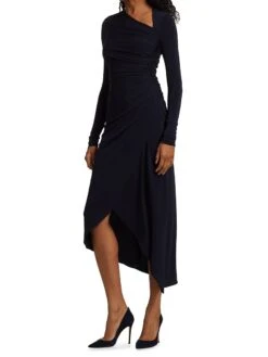 Halston Giorgia Jersey Cocktail Dress 12 Halston Giorgia Jersey Cocktail Dress -Cheap Clothing Store 0400014775865 INK A2