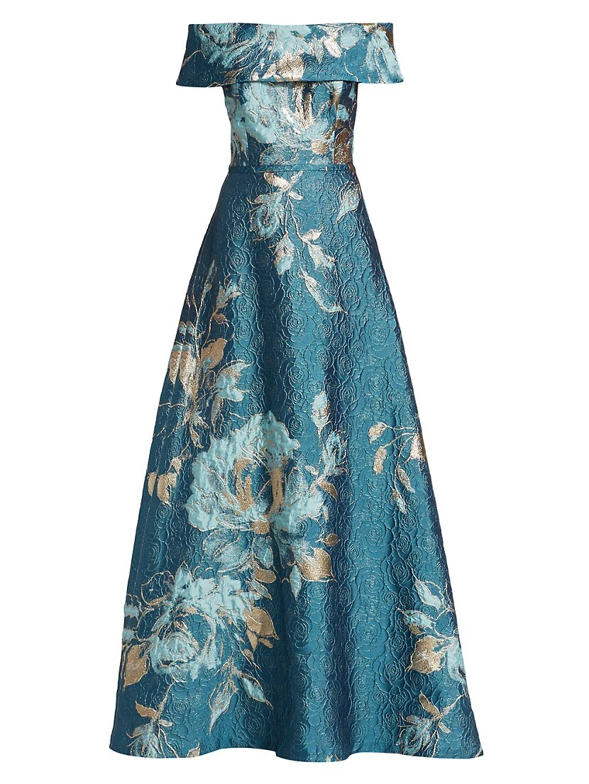 Floral Off-The-Shoulder Gown 3 Floral Off-The-Shoulder Gown