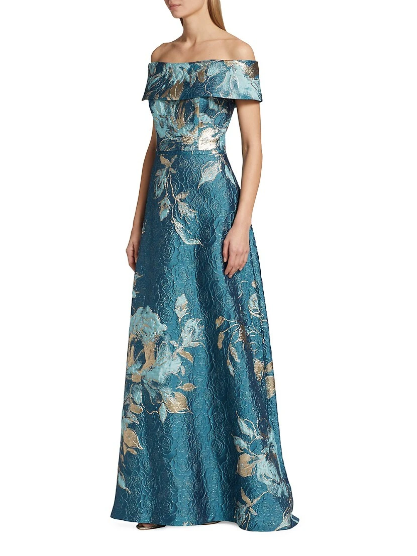 Floral Off-The-Shoulder Gown 5 Floral Off-The-Shoulder Gown - Image 3