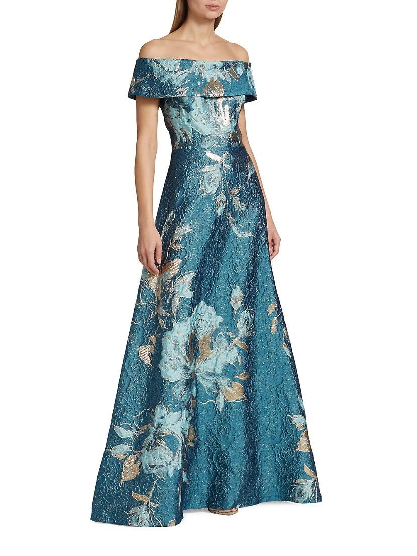 Floral Off-The-Shoulder Gown 6 Floral Off-The-Shoulder Gown - Image 4