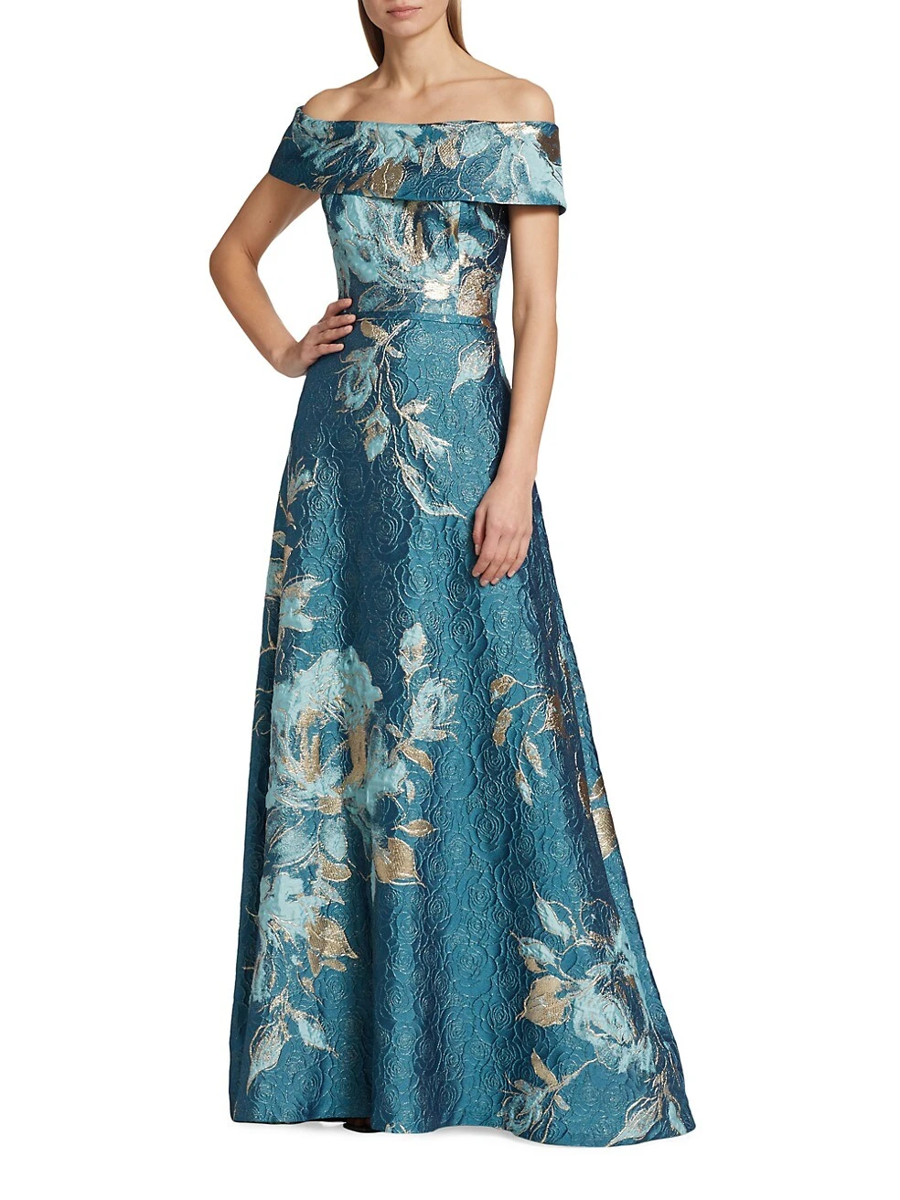 Floral Off-The-Shoulder Gown 4 Floral Off-The-Shoulder Gown - Image 2