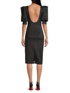 Zella Scoopback Cocktail Dress -Cheap Clothing Store 0400014834418 BLACK A3