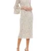 Beaded Tiered Cuffs Dress 2 Beaded Tiered Cuffs Dress -Cheap Clothing Store 0400015444781 BEIGE