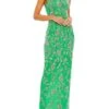 Beaded Floral Column Gown -Cheap Clothing Store 0400015878145 SPRINGGREEN