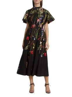 Cotton Shirtdress -Cheap Clothing Store 0400016286318 BLACKMULTI A1