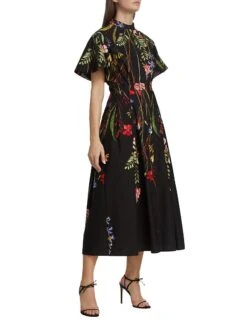 Cotton Shirtdress -Cheap Clothing Store 0400016286318 BLACKMULTI A2