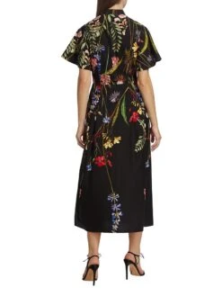 Cotton Shirtdress -Cheap Clothing Store 0400016286318 BLACKMULTI A3