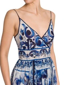 Dolce & Gabbana Blu Mediterraneo Sleeveless Painterly Maxi Dress -Cheap Clothing Store 0400016449851 TRISMAIOLICHE A5