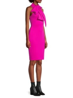 Von Bow-Neck Sheath Dress -Cheap Clothing Store 0400016489380 VIBRANTPINK A2