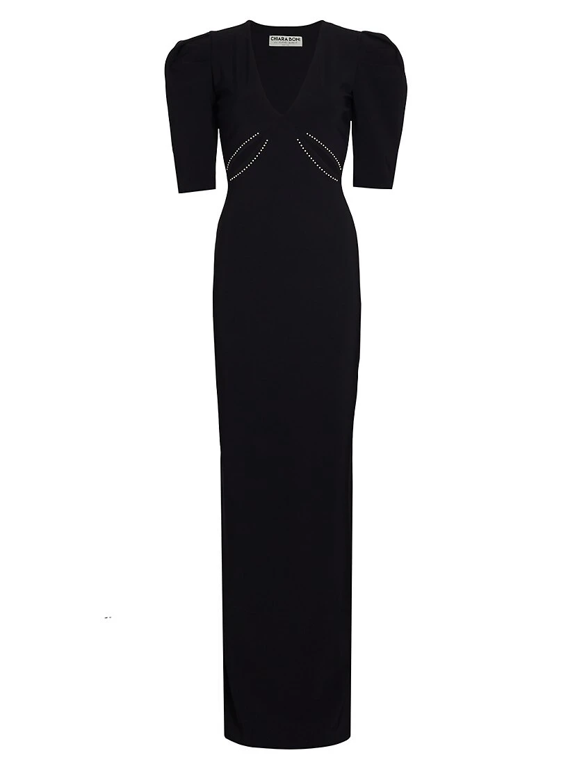 Castelo Puff-Sleeve Cut-Out Gown 3 Castelo Puff-Sleeve Cut-Out Gown