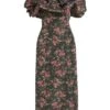 Polly Floral Ikat Off-The-Shoulder Gown -Cheap Clothing Store 0400016692412 BLACKFLORALIKAT