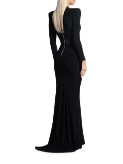 Battle Lines The Heiress V-Neck Gown -Cheap Clothing Store 0400017099933 BLACK A3
