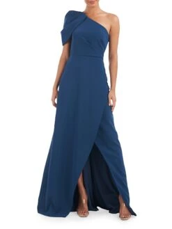 Briana Draped One-Shoulder Gown -Cheap Clothing Store 0400017107307 INK A1