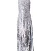Carolina Herrera Embellished Side-Slit Midi-Dress -Cheap Clothing Store 0400017488815 SILVER