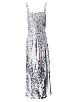 Carolina Herrera Embellished Side-Slit Midi-Dress