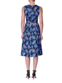Carolina Herrera Jacquard A-Line Midi-Dress -Cheap Clothing Store 0400017489007 BLACKMULTI A2