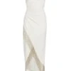 Marchesa Notte Strapless Asymmetric Bead-Trim Dress -Cheap Clothing Store 0400017553279 IVORY