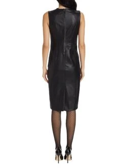 Spanx Faux Leather Sheath Dress -Cheap Clothing Store 0400017642718 LUXEBLACK A3