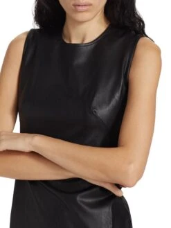 Spanx Faux Leather Sheath Dress -Cheap Clothing Store 0400017642718 LUXEBLACK A5