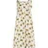 Bianca Smocked Palm-Print Dress -Cheap Clothing Store 0400017811680 GREENPALM