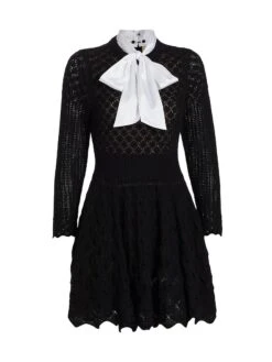Alice + Olivia Gin Pointelle Lace Mini Dress