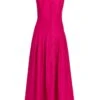 Alberta Ferretti Scoopneck Pleated Midi-Dress -Cheap Clothing Store 0400018084925 FUCSIA