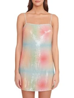 Staud Jenny Sequin-Embellished Minidress -Cheap Clothing Store 0400018204062 MULTIAURA A1