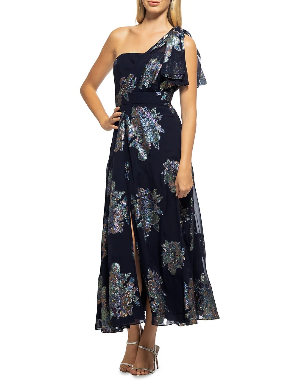 Erina Metallic Floral Long Dress 4 Erina Metallic Floral Long Dress - Image 2