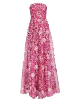 Marchesa Notte Embroidered Organza Gown