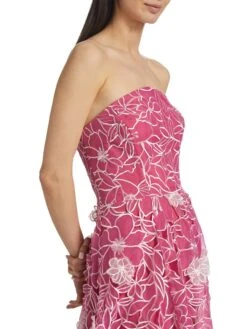 Marchesa Notte Embroidered Organza Gown -Cheap Clothing Store 0400018377249 FUCHSIA A5