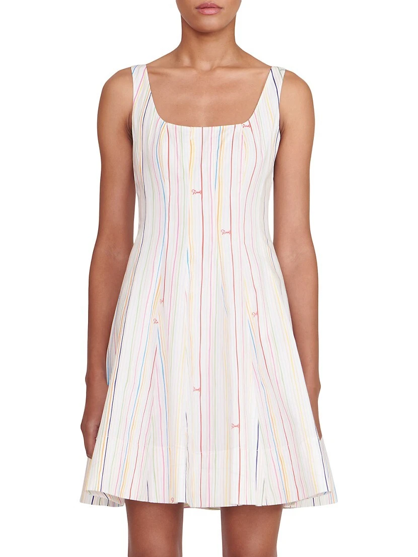 Staud Wells Cotton Striped Logo Minidress 5 Staud Wells Cotton Striped Logo Minidress - Image 3