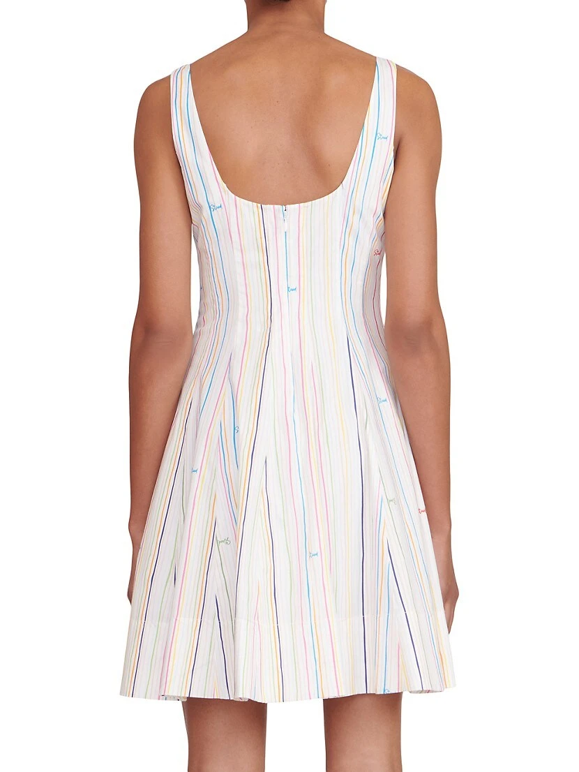Staud Wells Cotton Striped Logo Minidress 7 Staud Wells Cotton Striped Logo Minidress - Image 5