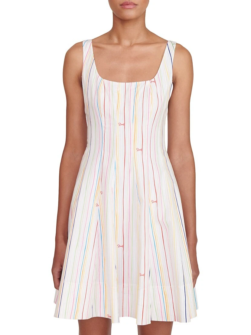 Staud Wells Cotton Striped Logo Minidress 8 Staud Wells Cotton Striped Logo Minidress - Image 6