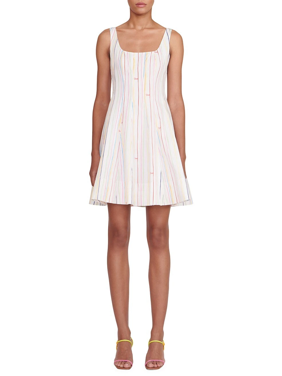 Staud Wells Cotton Striped Logo Minidress 4 Staud Wells Cotton Striped Logo Minidress - Image 2