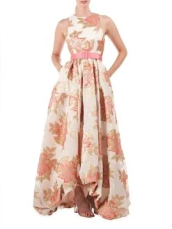 Vivian Floral Jacquard Gown -Cheap Clothing Store 0400018436064 DESERTROSE A1