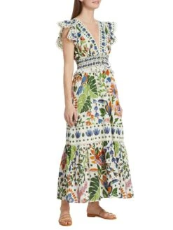 Farm Rio Summer Garden V-Neck Maxi Dress 10 Farm Rio Summer Garden V-Neck Maxi Dress -Cheap Clothing Store 0400018467745 SUMMERGARDEN ASTL