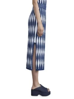 Shibori-Inspired Midi-Skirt -Cheap Clothing Store 0400018476608 PARISIANBLUEMULTI A2