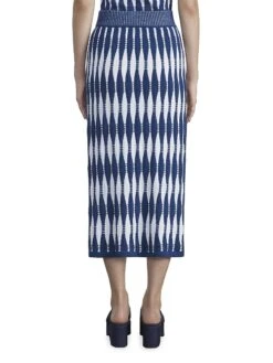Shibori-Inspired Midi-Skirt -Cheap Clothing Store 0400018476608 PARISIANBLUEMULTI A3