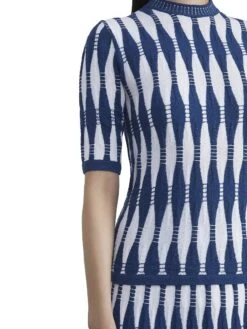 Shibori-Inspired Crewneck Sweater -Cheap Clothing Store 0400018476651 PARISIANBLUEMULTI A4