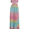 Metallic Rainbow Cut-Out Gown -Cheap Clothing Store 0400018497554 MULTI