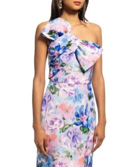 Ariella Floral Bow Midi-Dress 9 Ariella Floral Bow Midi-Dress -Cheap Clothing Store 0400018500814 LAVENDERMULTI A2