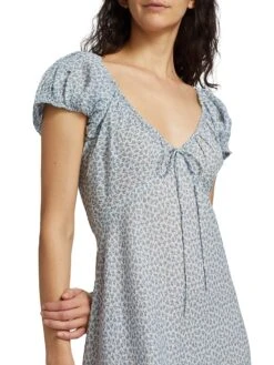 Sofia Floral-Printed Midi-Dress -Cheap Clothing Store 0400018508546 BLUEBELLHILLSIDEBLOOM A5