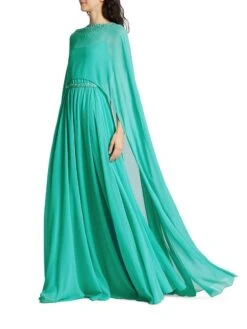 Lavinia Cape Ballgown -Cheap Clothing Store 0400018673740 BAHAMABLUE A2