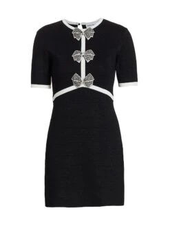 Rebecca Vallance Ella Bow-Embellished Minidress